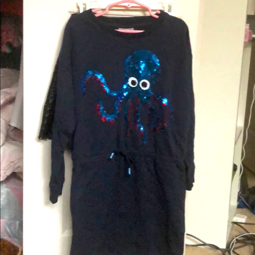 NWOT Girls Sequin Octopus dress size M/L